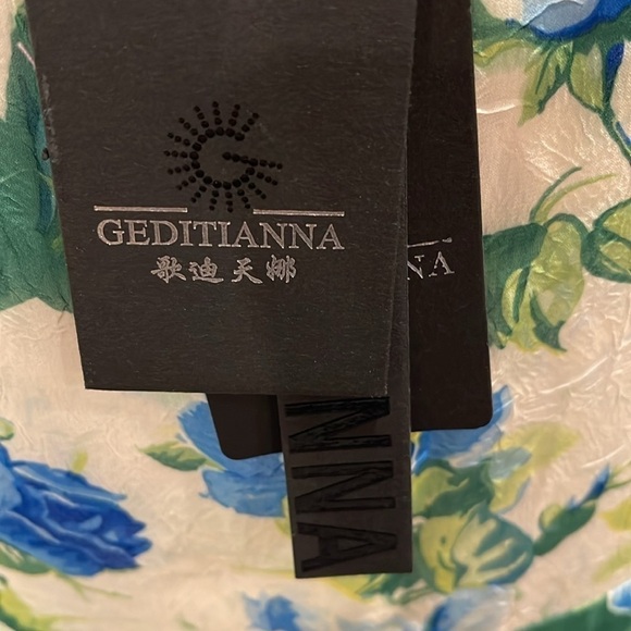 Midi silk/cotton/poly  blend V neck side zip sleeveless floaty dress NWT - Picture 10 of 12